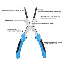 용접 클램프 전극 홀더 MIG 용접 플라이어 인치 다기능 도구 와이어 절단 노즐 제거 및 설치에 이상적, 한개옵션0
