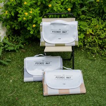 위크나인 체크 특대형 양면 방수 감성 소풍 피크닉 돗자리 매트, 베이지