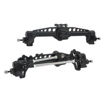 GHSHOP CNC 가공 알루미늄 합금 전면 및 후면 포털 액슬 어셈블리 1/10 SCX10 III AX103007 RC 크롤러 자동차, 22x18.3x5.5cm, 블랙