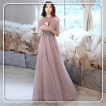 jingcheng 샴페인색 이브닝 드레스 파티 원피스 사회자 공연복