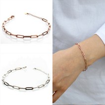 명품스타일 925실버 사각 클립체인 순은팔찌