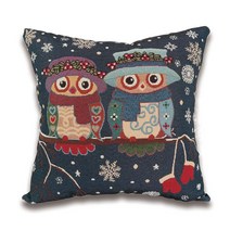 부엉이 쿠션커버 (08 겨울커플부엉이) _ 25660EA