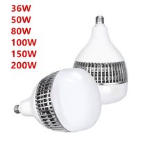 야외작업용조명 세차 틴팅샵 고성능 E26 E27 E39 E40 Led 전구 220v Lampara 고출력 36W 50W 100W 200 W, AC165-265V, 36W_WHITE | E39