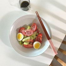 도자기 샐러드 볼 - 화이트 그레이