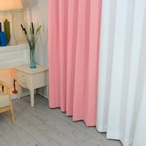 [나산] 커튼 면 100 피치스킨가공 261-H 270x150cm +레일 타이백