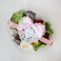 HAPST_ 단체도시락통 행사용식기 식기 반찬용기 플라스틱병 리필용기 일회용도시락, 선택◎ P41 투명하트2개 두칸 10매 일회용도시락통, 이상품좋음