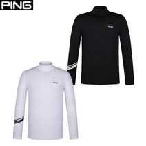 핑 핑(PING) 골프웨어 블랙 남성 베이직 긴팔 이너 티셔츠 112B1TI901_WHBK