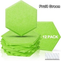 육각 흡음 벽 패널 소음 차단 3D 음악 스튜디오 음향 12 개, Fruit Green, 8mm Medium Density, Small hexagon
