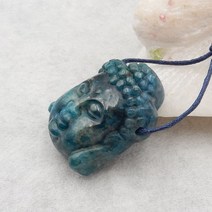 비즈공예 원석 준보석 천연석 주얼리 블루 인회석 크리스탈 조각 불상 머리 펜던트 구슬 목걸이 액세서리 3, 한개옵션0