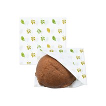 나뭇잎무늬(흰색) L자형 종이봉투 노루지 유산지 200매 토스트 샌드위치 베이킹, 24x24