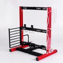 ATX/ ITX 마더 보드에 대 한 DIY PC 케이스 컴퓨터 오픈 랙 섀시 수직 오버클럭 알루미늄 프레임, 한개옵션1, 01 red and black