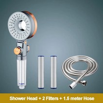 필터샤워기헤드 나노 버블 여행용 수압상승 절수 샤워기 Zhangji 양면 독특한 샤워 헤드 욕실 3 jettings 절수 여과 라운드 강우 조절 노즐 분무기, 3in1 밸류 팩, 3in1 밸류 팩 A