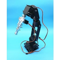 로봇팔 로봇손 기계손 교육용로봇 로봇암 핑거로봇 1set 6 무료 학위 식 핸드 교육 플랫폼 arduino diy 부품 용 서보 뿔이있는 다각도, 검은색