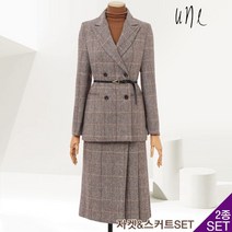 윈 UNE더블브레스트헤링본울자켓+스커트SET