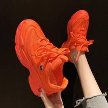 형광색 운동화 화려한 하이 캐쥬얼 스니커즈 신발 워킹화 탑 런닝화 여름 유니크