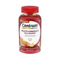 Centrum MultiGummies 구미 젤리 오메가 3 쓰리 Gummy Multivitamin 종합비타민 멀티비타민 성인을 위한Multimineral 멀티미네랄 Splement, 새로운, 110개(1팩)