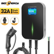 휴대용 전기자동차 고속 충전기 이동형 가정용 완속 충전어댑터 플러그 besenergy 32a 1 phase ev wallmount 스테이션 evse wallbox 7kw 1