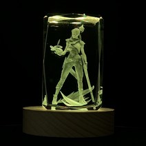 발로란트 3D 크리스탈 피규어 + 16색상 LED 무드등, 제트