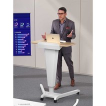 강단 강의실 연단 교수 테이블 발표 이동식, 올화이트 (이동형)