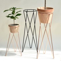 필플랜트 헤어핀 인테리어 스탠드 화분 받침대 철제, 1.헤어핀 스탠드, 로즈골드