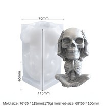 큰 재미 있은 얼굴 실리콘 촛불 금형 부활절 할로윈 장식 해골 석고 수지 아이스 큐브 비누 양초에 대 한 양식, [05] H
