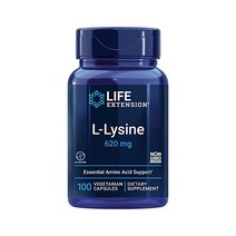 Life Extension L-Lysine 620 mg - For Healthy Nitrogen Balance Stress Response & Calcuim Metabolism –
