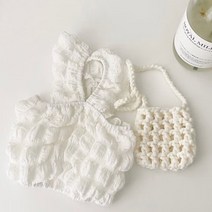 매일그개와 강아지 구름 원피스 뽀글이 나시티, 화이트