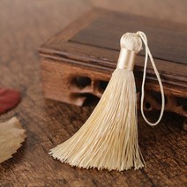 더치커피 메이커 2/5pcs 8cm 짧은 술 스파이크 폴리 에스터 실크 작은 북마크 키 체인 tassels DIY 바느질, 23 beige_01 8cm  2pcs