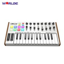 미디컨트롤러 오디오 스피커 홈레코딩 핫 worlde 팬더 미디 컨트롤러 키보드 미니 25 키 울트라 포터블 usb 미디 키보드 컨트롤러 백라이트 트리거 패드 7 스타일, 협력사, 참치 25키