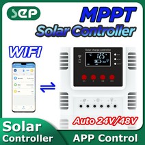 태양광 Battery10a60a 충전 컨트롤러 와이파이 앱 제어 지원 납산 리튬 lifepo4 배터리에 적합 12V 24V 48V
