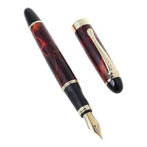 Jinhao X450 럭셔리 남성 분수 펜 비즈니스 학생 0.5mm 추가 미세한 펜촉 서예 사무용 공급 도구, 번개 빨간색