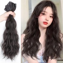 고열사 웨이브 모델 부분 가발 여성용 자연스러운, 다크브라운_ONESIZE(45CM)