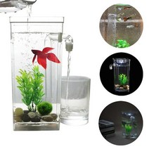미크란테뭄 새우키우기 구피 자기 청소 수족관 물고기 그릇 led 빛나는 데스크탑 수조관, M