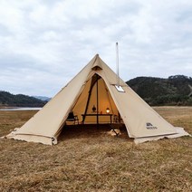 티피텐트 글램핑 화목난로 연통구멍 3인 4인 5인 6인 대형텐트, 라이트 브라운3-4인 내부3m
