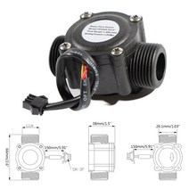 유량계 6 포인트 G3/4 홀 효과 유량 센서 터빈 1-60L 수류 표시기 게이지 수나사 M4YD