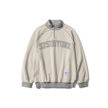 OIOI 오아이오아이 RAGLAN APPLIQUE HALF ZIPUP GREY
