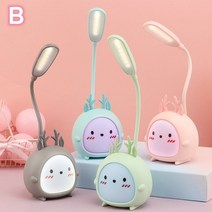 침대독서등 공부 책상 독서실 충전식 학습용 클립형 스탠드 만화 램프 눈 보호 에너지 절약 독서 램프 충전 잠자는 밤 빛 테이블 램프 선물, 영양 사슴, 분홍색