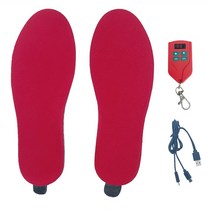 방열 온열 깔창 전기 발 패드 겨울 스키 라이딩 난방 신발 2000mAh 배터리 남녀, 4.빨간 - S EU 35-38