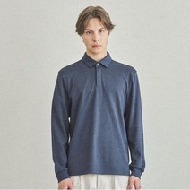 닥스셔츠 NOTIG 기모 면혼방 히든카라 티셔츠 네이비 OIA1T1TL101N1