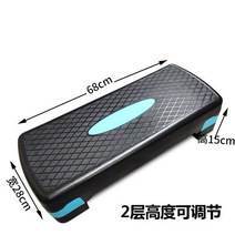 해피월드샵 홈 트레이닝 개인훈련 여자 남자 케겔 하체 근력 운동 기구 피트니스 워킹 패드 헬스 계단 요가 에어로빅 미니 스텝 박스, 검정+블루 2단계