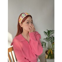 파트제이 프리미엄 머리띠 빈티지 뜨개 니트