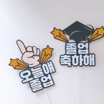 케이크토퍼 입학 축하 생일 자유문구 졸업토퍼, 학사모