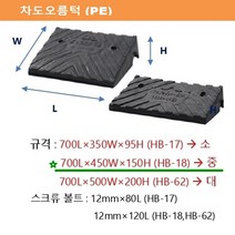 차량 진입판 세이프티업 PE 상일 HB18 700Lx450Wx150H 중형 진입판 보도 오름턱 보차도 오름턱 미끄러짐 방지 오름판 차량 휠체어 1개당 배송비 6천원추가