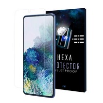 헥사 프로텍터 강화유리층 PET 우레탄 곡면 풀커버 [고투명2매+지문방지2매] or 방탄3매 or 지문방지3매 액정보호필름 중 택1, 방탄필름 3매, 갤럭시 S21울트라