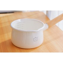 일본식 두꺼운 에나멜 법랑 냄비 밀크팬 편수냄비 눈금, 1.2L 우유 냄비, 1.2L