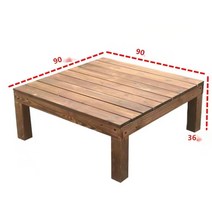 미니 평상 만들기 원목 조립식 베란다 야외 마루 이동식 조립평상 데크 편상 테라스 정원용, 길이 90 폭 90 높이 36cm