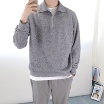 로코비전 남자 반집업 니트 맨투맨 오버핏 카라 티셔츠