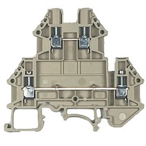 ICI Dinkle DKK2.5N 20피스 2단 DIN 레일 터미널 블록 베이지 컬러 나사 타입 프레스 핏 점퍼 스타일 UL 12-22AWG 20A 600V 2단