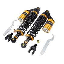 Possbay 오토바이 충격 후면 흡수 ATV 12.6인치/320mm 서스펜션 교체 혼다 가와사키 스즈키 야마하 고 카트 스쿠터 비포장 자전거 125cc 110cc 2개 (블랙 &