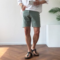 여름 피그먼트 파스텔 4부 데님 반바지 28~38size
